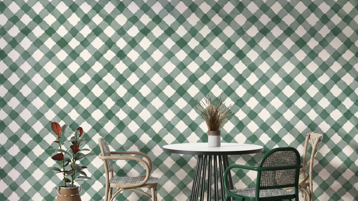 Festive green wall mural wallpaper, GD2491