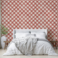Classic red gingham for kitchen walls
