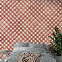 Vintage-style gingham in bright red tones
