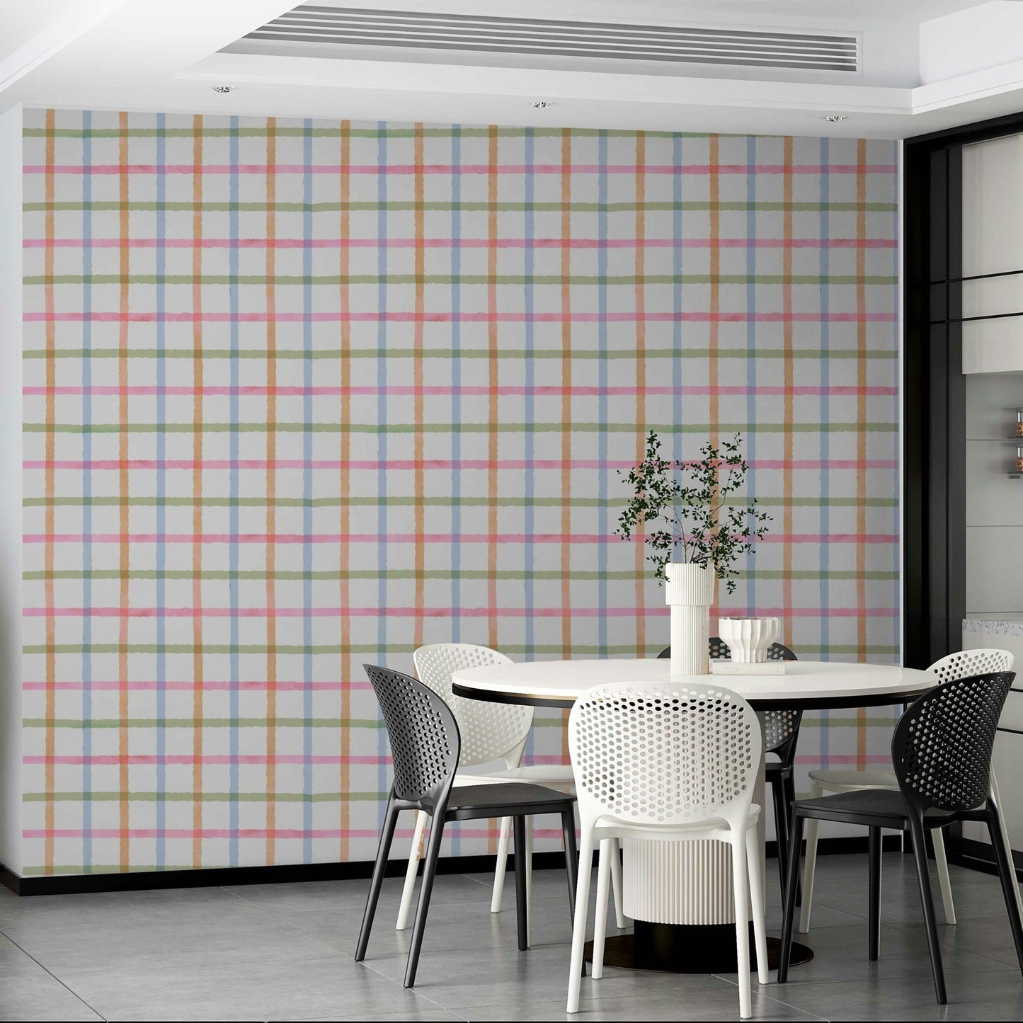 Soft rainbow lines on watercolor texture wallpaper GD2887

