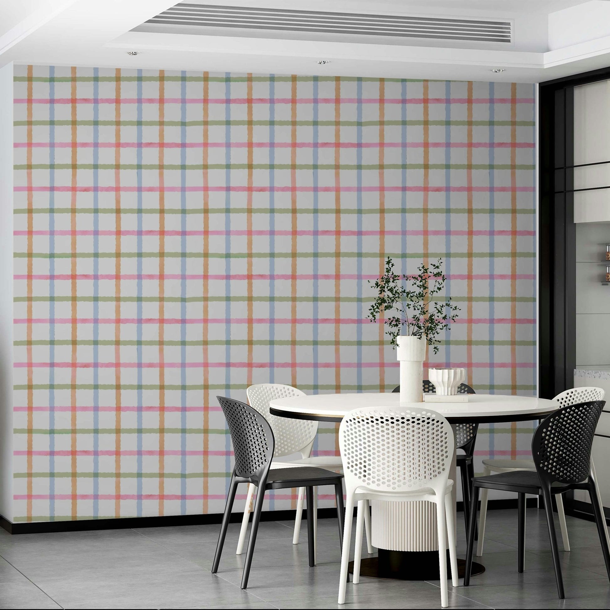 Soft rainbow lines on watercolor texture wallpaper GD2887

