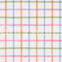 Colorful pastel plaid wallpaper with hand-drawn look GD2887

