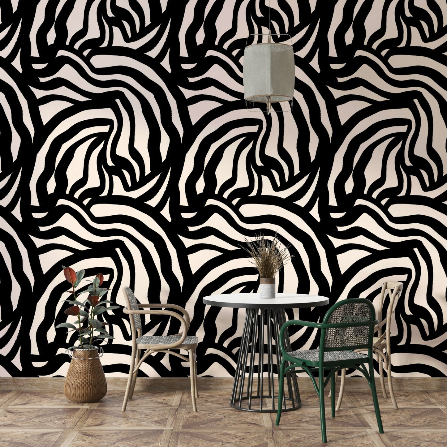 The black lines on a white background, demonstrating the high contrast and clarity