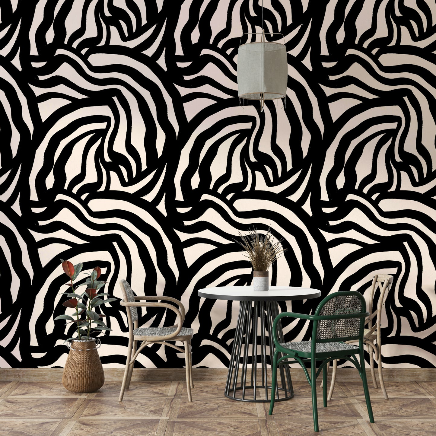 The black lines on a white background, demonstrating the high contrast and clarity