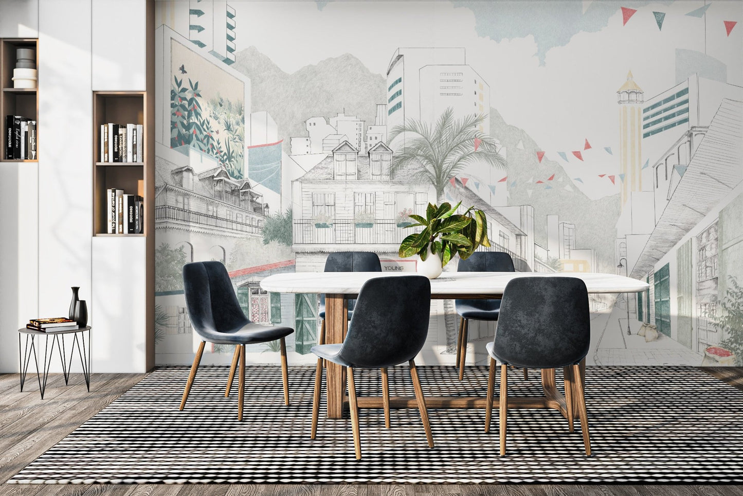 Urban-Themed Street Wallpaper for Walls
