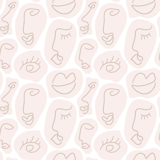 Large Human Face Line Wallpaper Mural