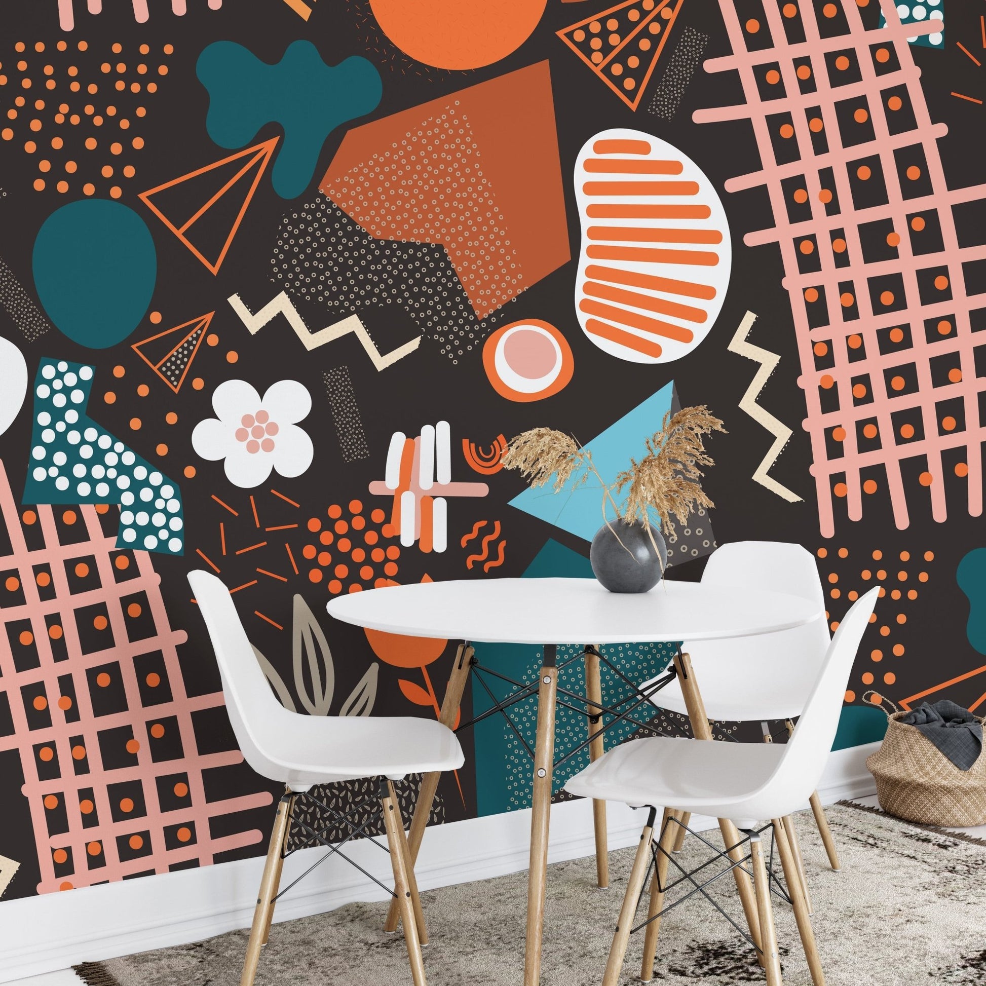 Abstract art handcrafted wallpaper mural for walls A180
