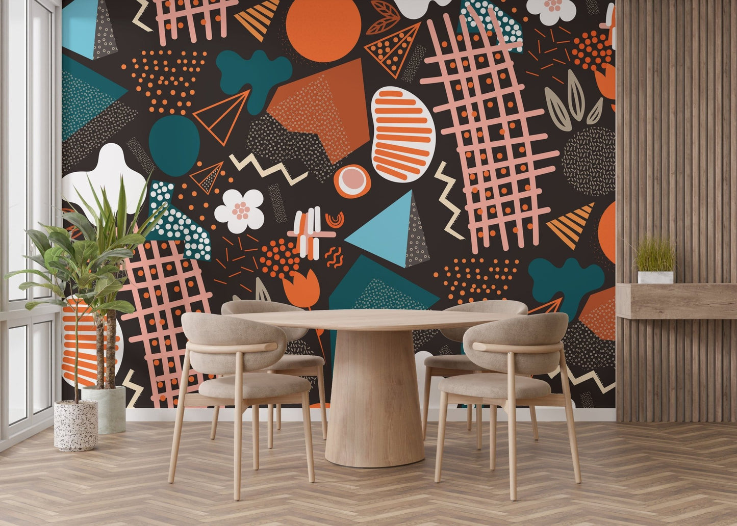 Unique handcrafted abstract art wallpaper   A180