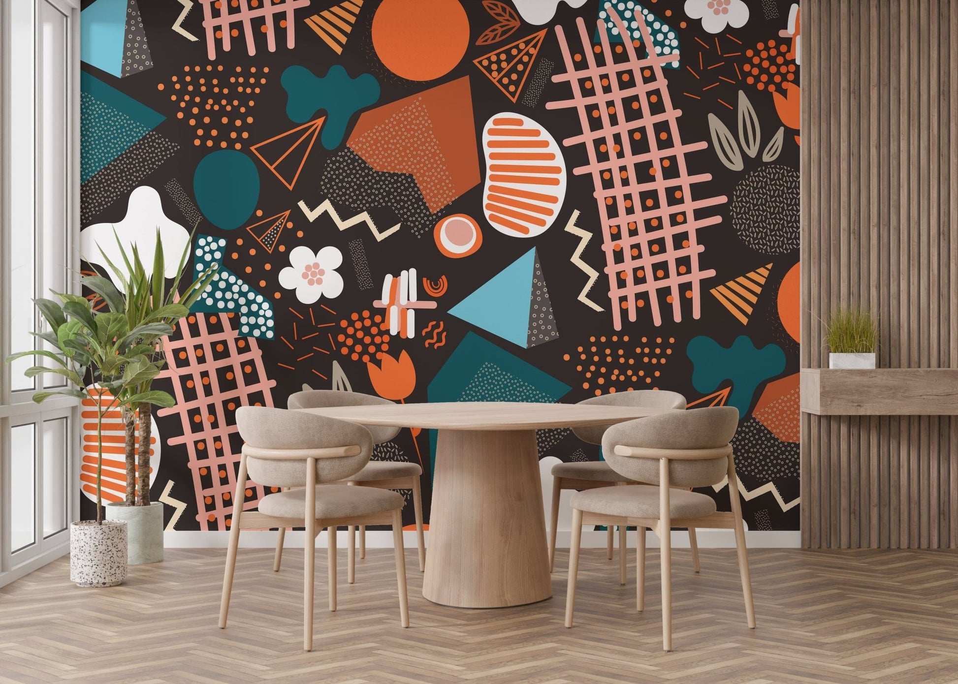 Unique handcrafted abstract art wallpaper   A180