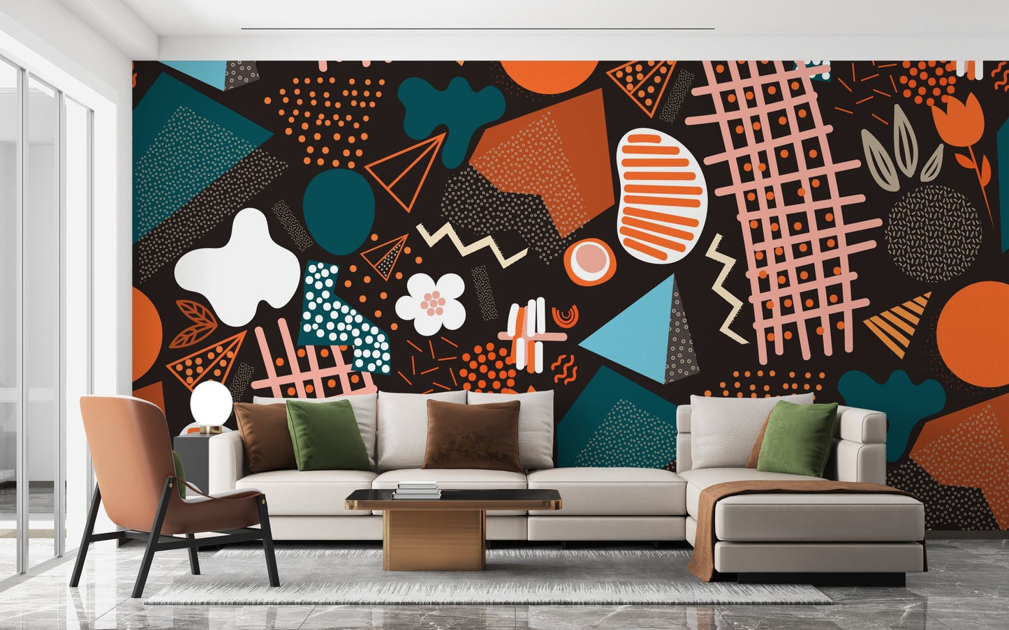 Handcrafted Abstract Art Wallpaper Wall Mural - Giffywalls A180