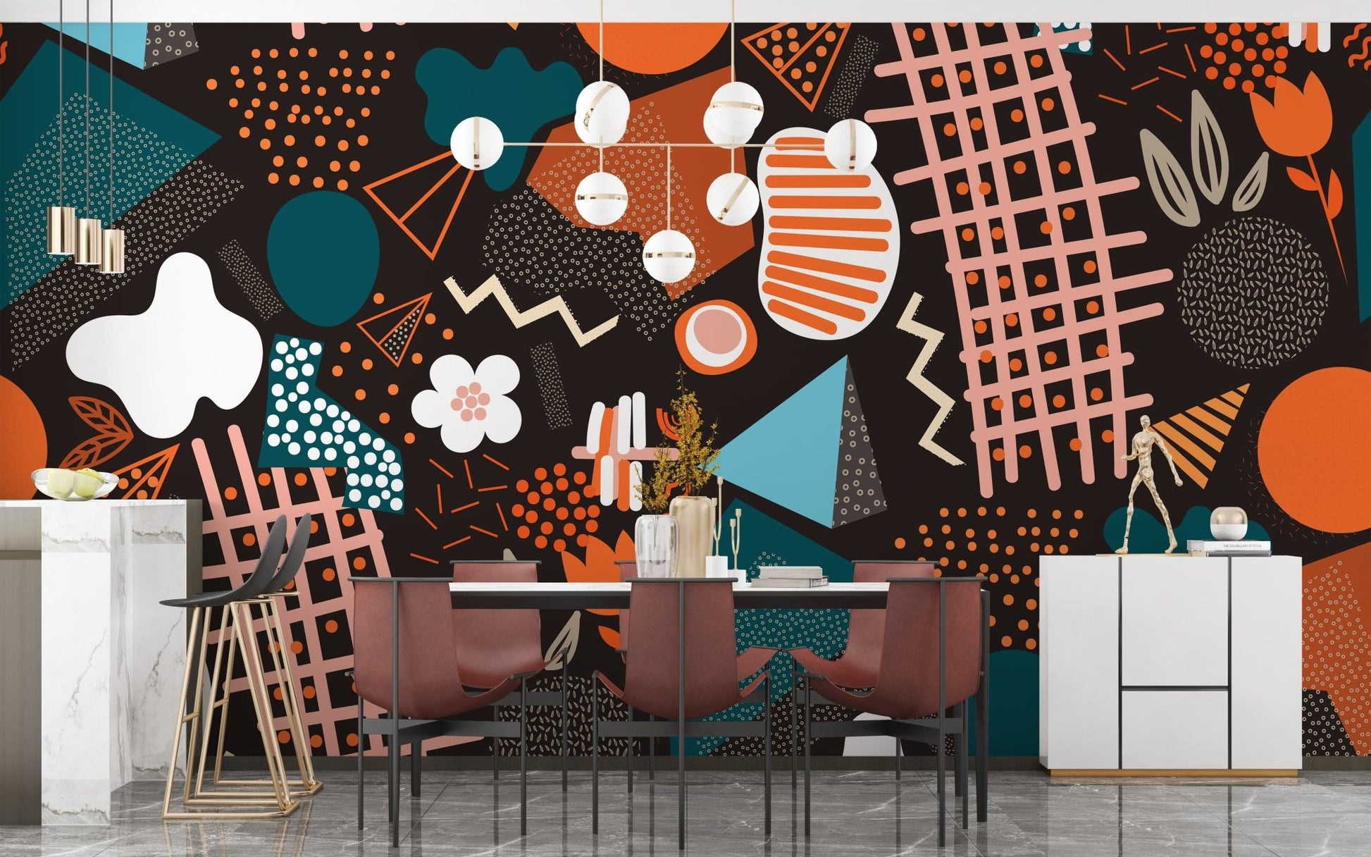 Handcrafted Abstract Art Wallpaper Wall Mural - Giffywalls A180