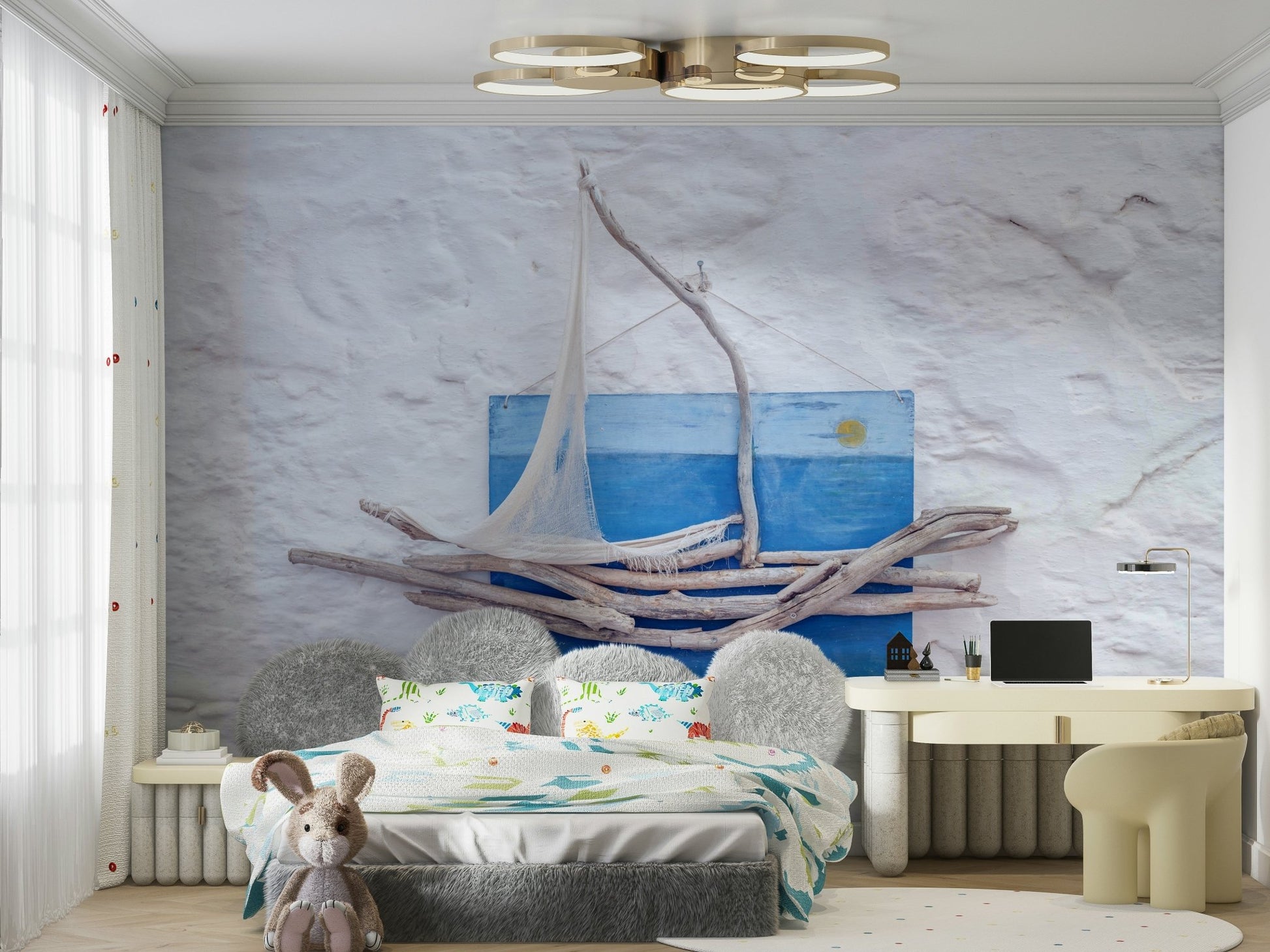 A classic nautical wallpaper for walls.

