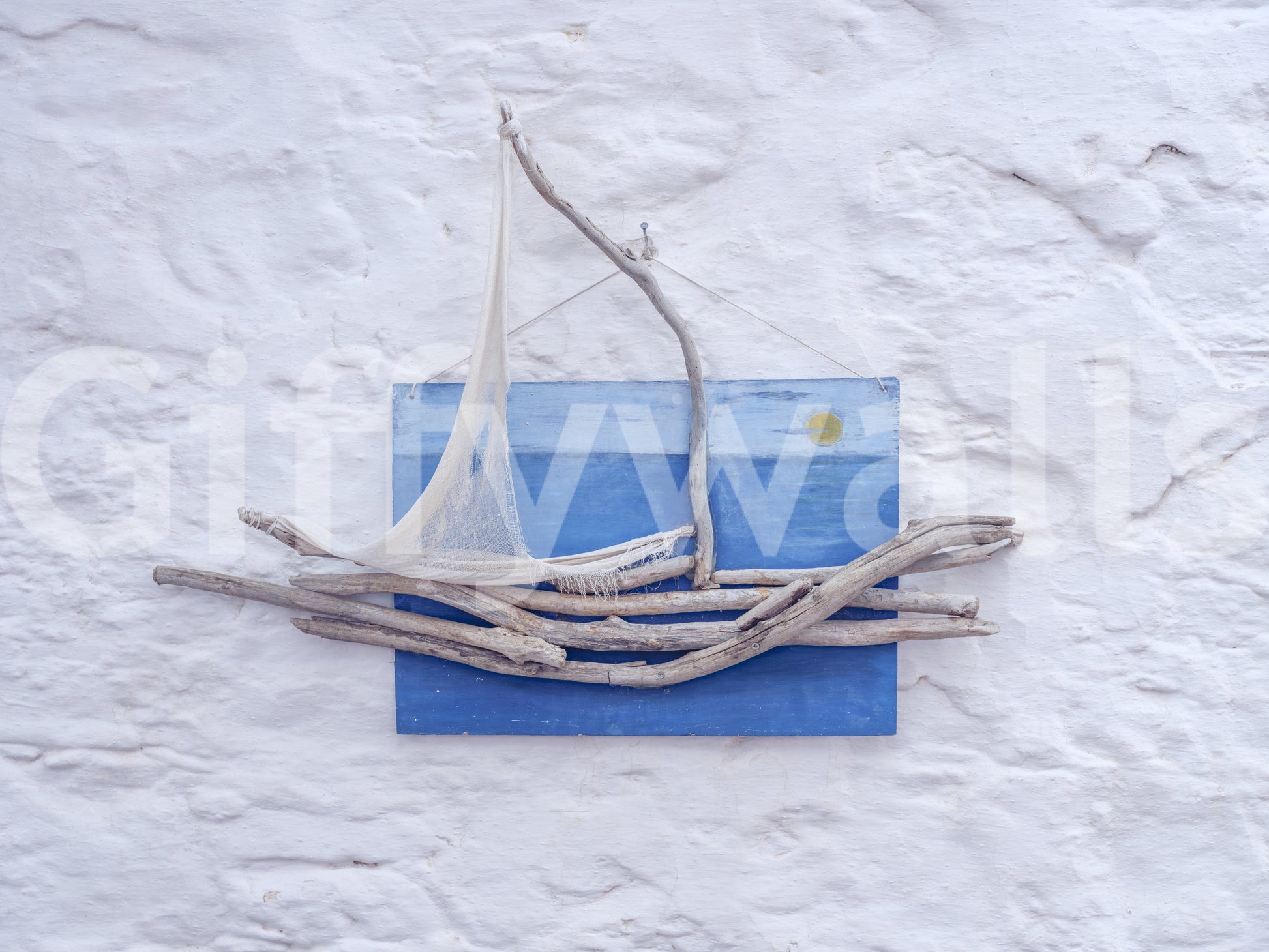 A high-quality serene boat wall mural for walls.

