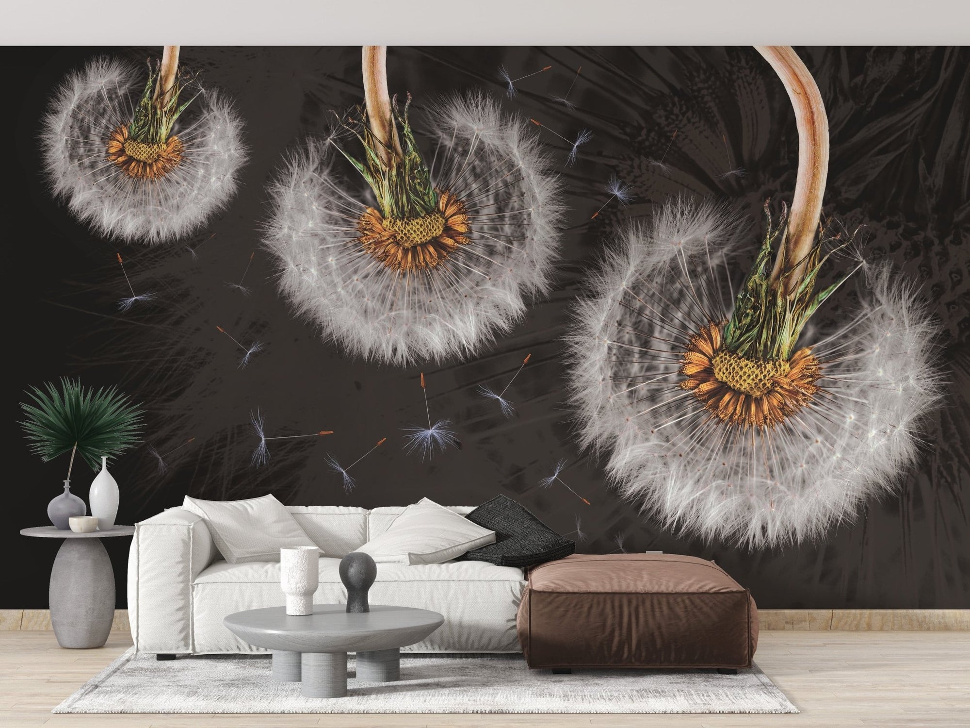 Hanging Dandelion Flower Wallpaper Mural A696
