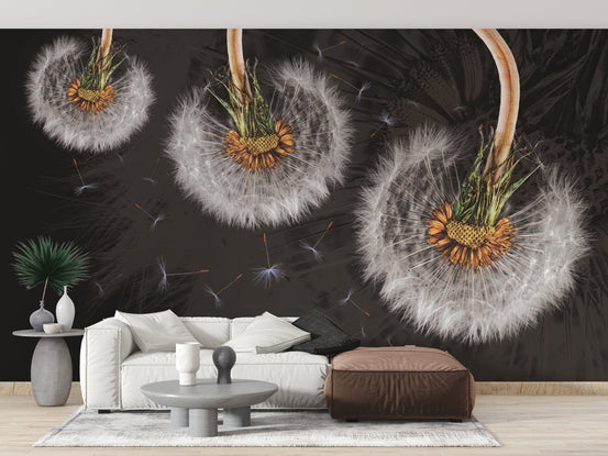 Hanging Dandelion Flower Wallpaper Mural A696