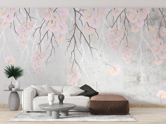 Hanging pink flowers Wallpaper Mural A168