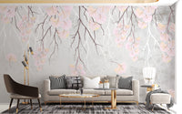 Hanging pink flowers Wallpaper Mural - Giffywalls