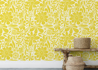Elegant wallpaper showcasing delicate yellow happy blooms. NI11
