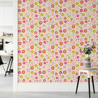 Cute daisy wall design for kids' rooms

