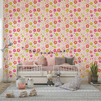 Colorful daisy pattern for joyful interiors

