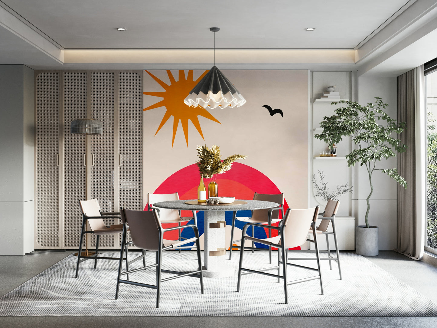 Colors are predominantly bright and warm, reflecting happiness and good mood.
