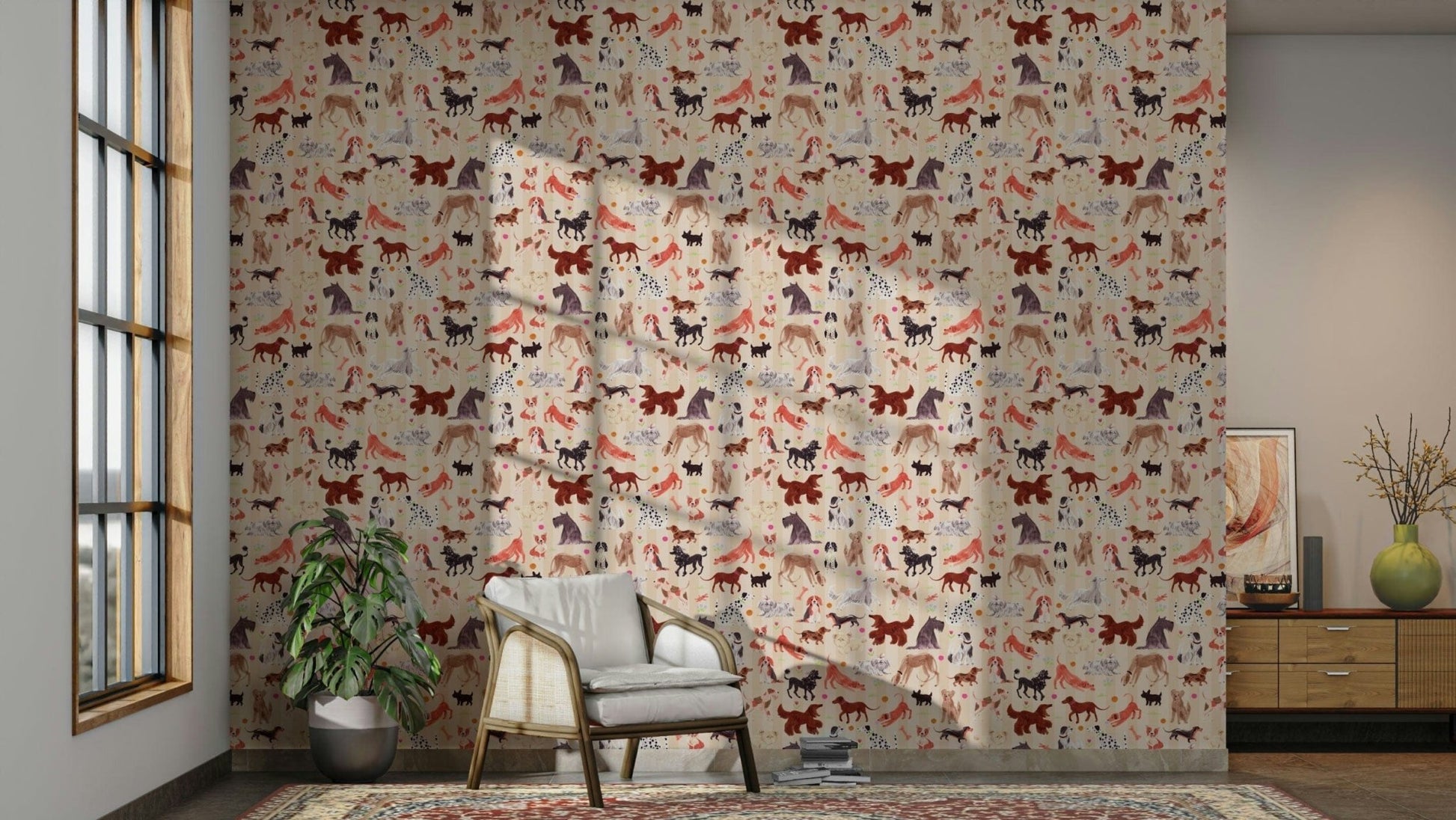 Happy doodle dogs for walls

