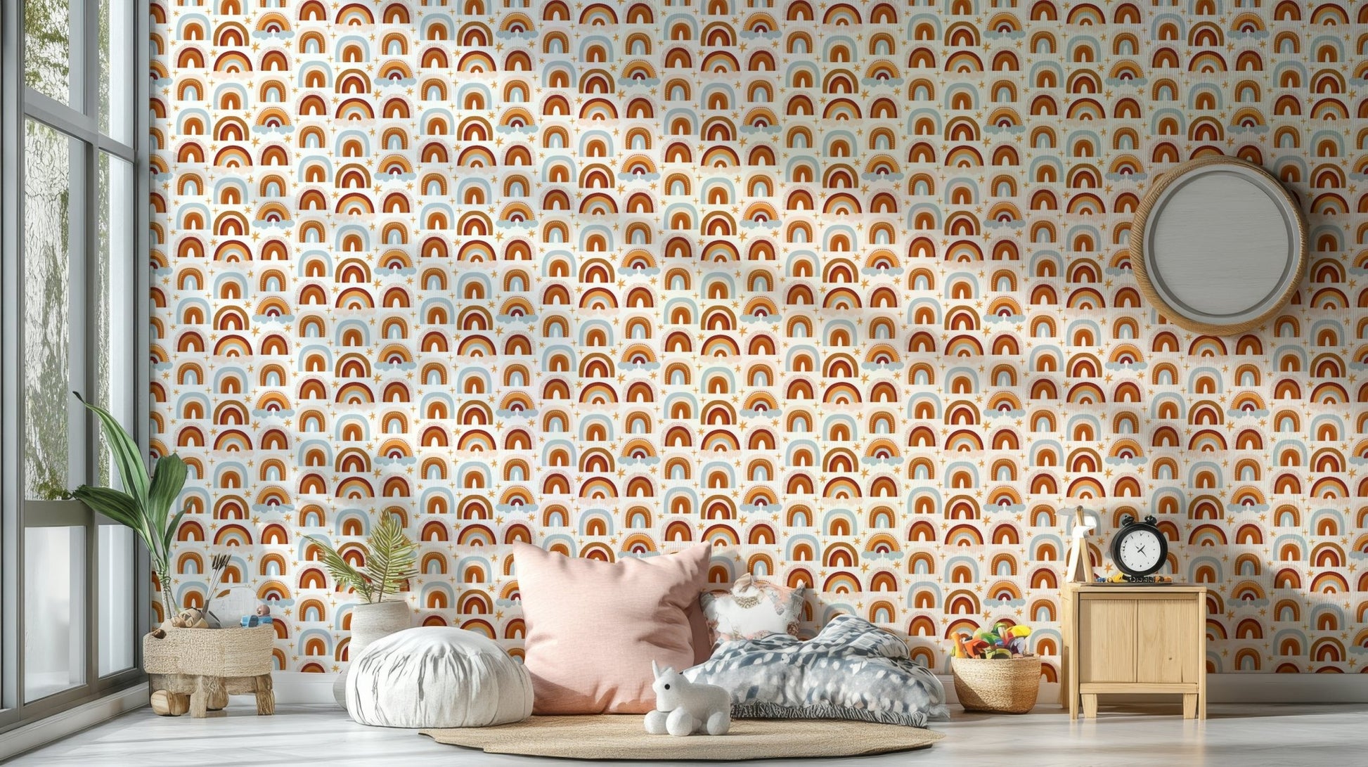 Cheerful rainbow hues wall mural

