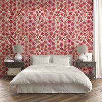 Fun floral pattern in bold retro colors

