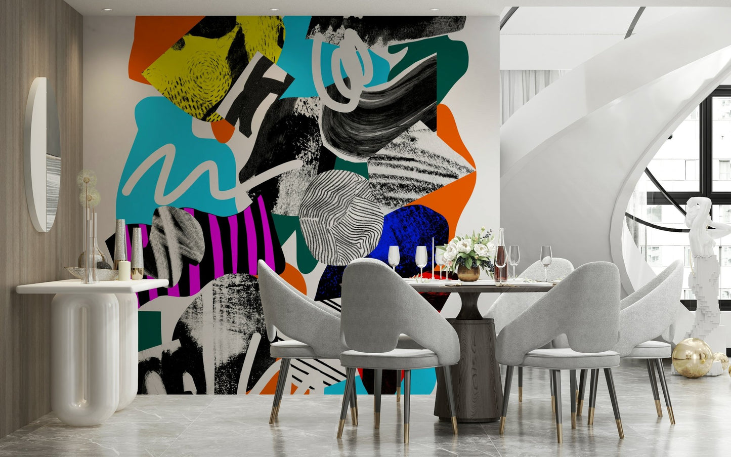 A serene energetic pattern wall mural for your decor.