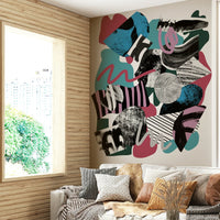 Colorful forms on modern wall wallpaper

