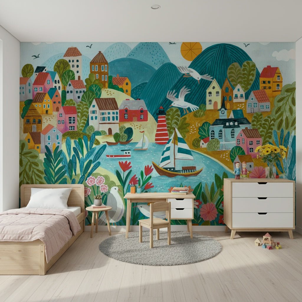 An artistic nature inspired mural for home decor.