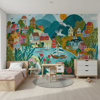 An artistic nature inspired mural for home decor.