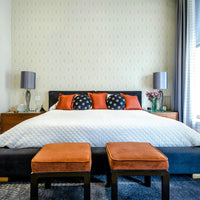 Boho-style azureish white diamond wallpaper

