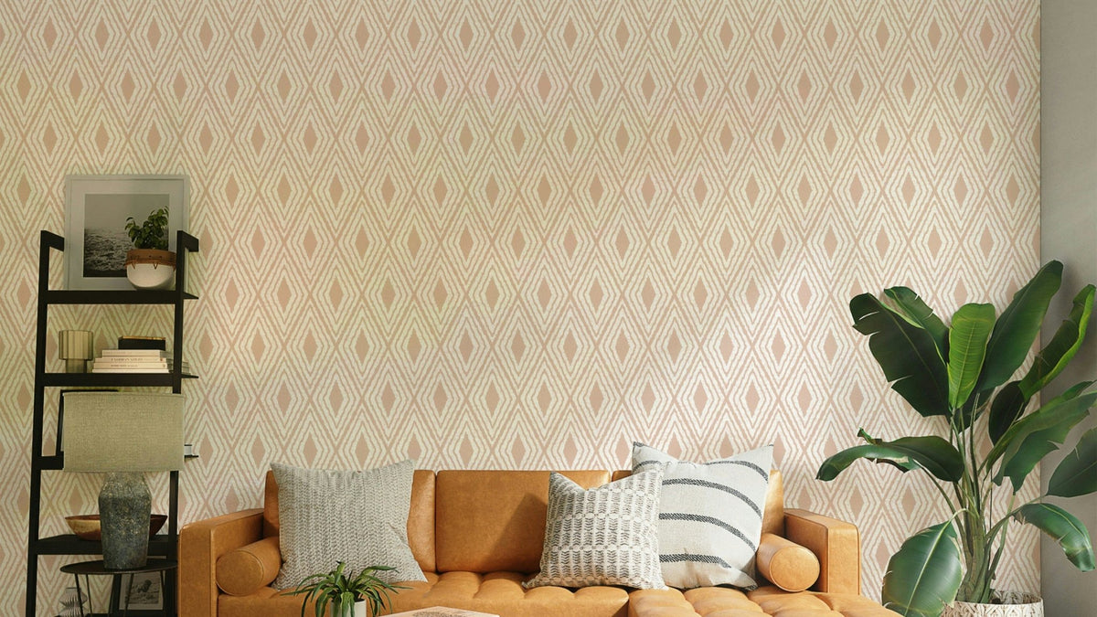 Cream tan geometric boho diamond design GD432


