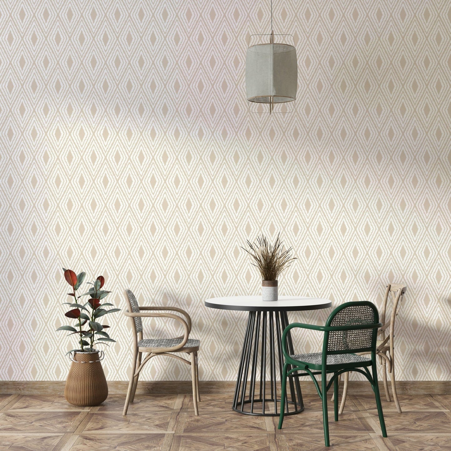 Boho chic diamond pattern dust storm wallpaper

