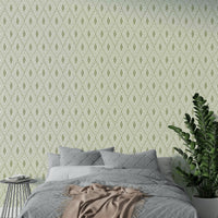 Pastel green diamond pattern wall mural

