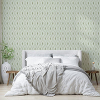Boho style pastel green wall design

