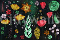 A high-quality serene flower wall mural for walls.