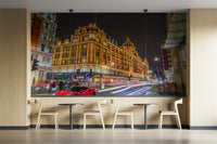 Thousands of lights outlining the building.

