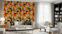 Harvest Moon retro geometric wallpaper for walls pattern.