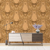 Artistic harvest owl wallpaper for unique and bold wall design. RNM42
