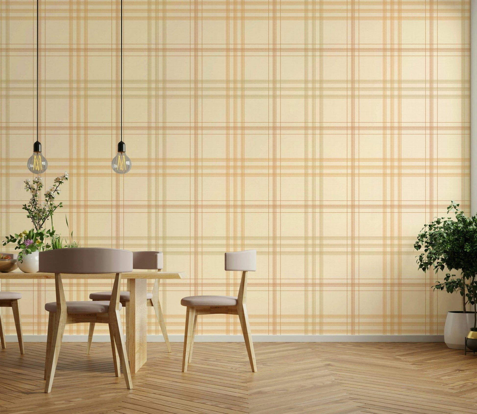 Harvest Plaid Muted Autumnal Wallpaper⁠