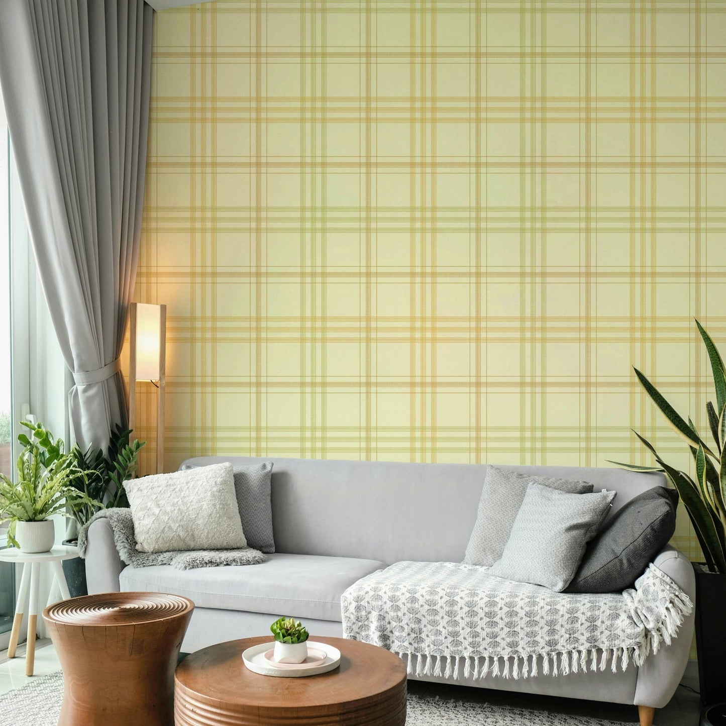 Harvest Plaid Muted Fall Wallpaper⁠