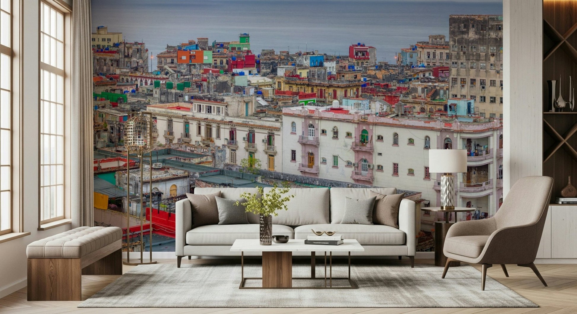 Vibrant urban vista of Havana Skyline Charm Wall Mural.