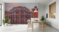 Warm terracotta tones of Hawa Mahal Walls Wall Mural for guest rooms.