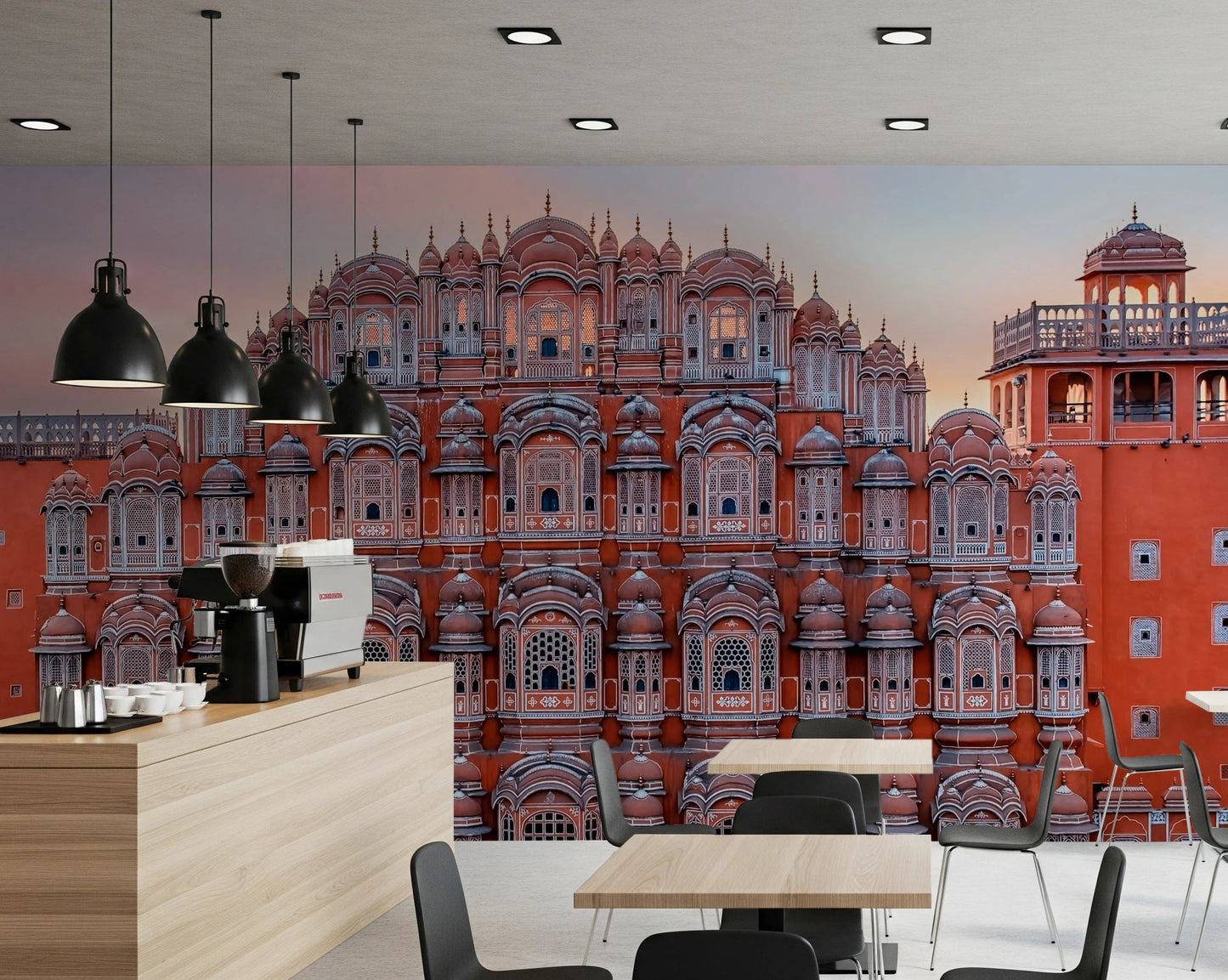 Ornate palace window patterns on a durable Hawa Mahal Walls Wall Mural.