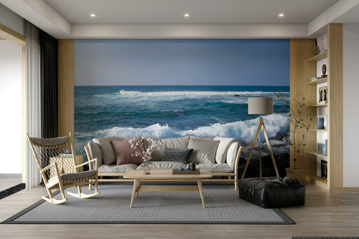 Natural ocean view mural Hawaii

