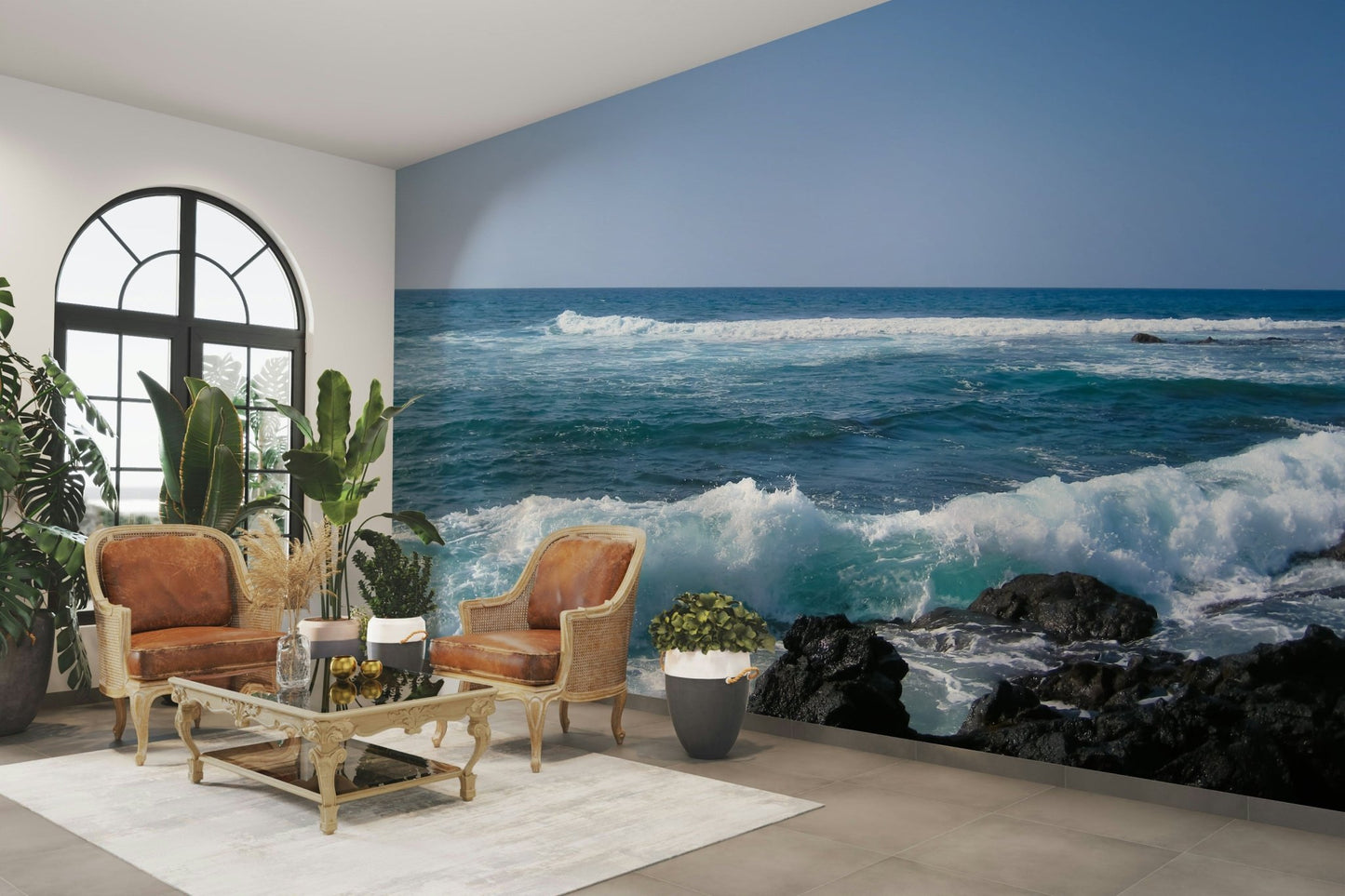 Coastal landscape mural for walls

