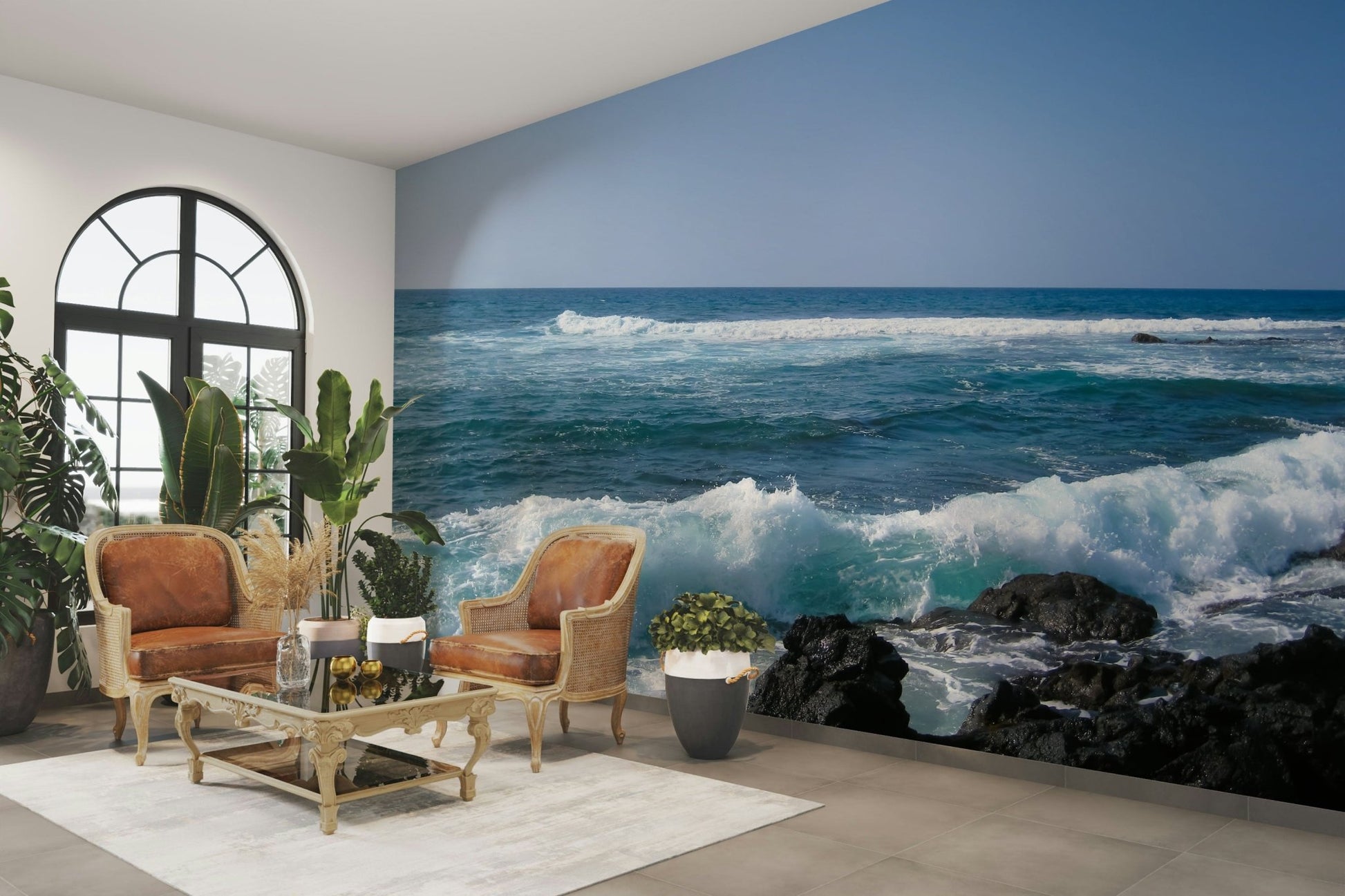 Coastal landscape mural for walls

