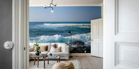 Coastal rocks and sea mural


